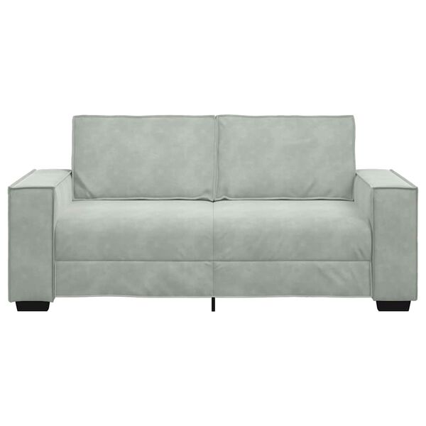 vidaXL Sofa 2-osobowa, jasnoszara, 140 cm, tapicerowana aksamitem