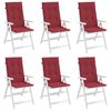 vidaXL Poduszki na krzesła ogrodowe 6 szt., winna czerwień 120x50x3 cm