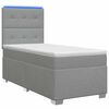vidaXL Ł&oacute;żko Box Spring z materacem i LED jasnoszary 90 x 190 cm