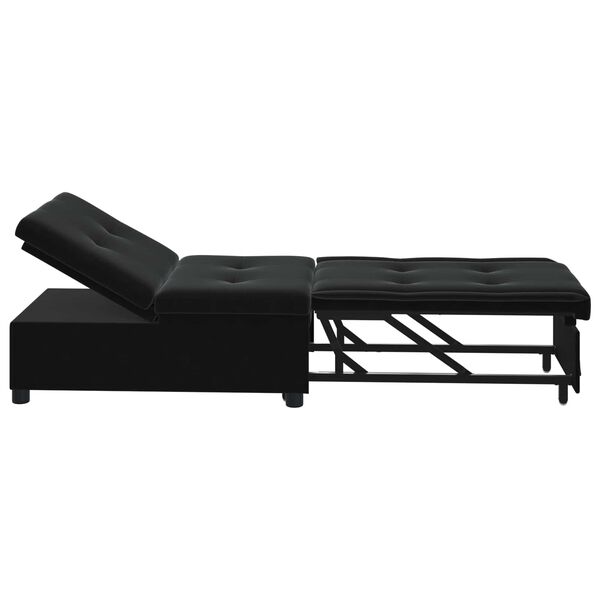 vidaXL Sofa Bed Czarny 194 x 67 x 82 cm Aksamit