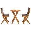 vidaXL Zestaw bistro 3 pcs Brązowy lite drewno akacjowe