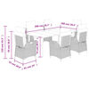 vidaXL 7-cz. zestaw mebli ogrodowych z poduszkami, szary, rattan PE