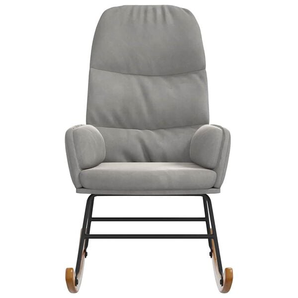vidaXL Fotel bujany, jasnoszary, tapicerowany aksamitem