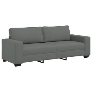 vidaXL Sofa 3-osobowa, ciemnoszara, 220x77x82 cm, tapicerowana tkaniną