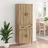 vidaXL Highboard 2 pcs Dąb rzemieślniczy Drewno inżynieryjne i szkło