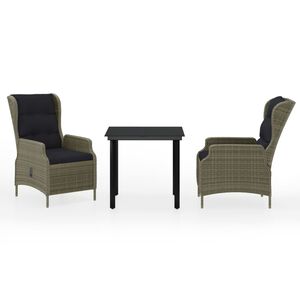 vidaXL 3-częściowy zestaw mebli ogrodowych, brązowy