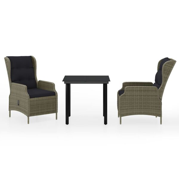 vidaXL 3-częściowy zestaw mebli ogrodowych, brązowy