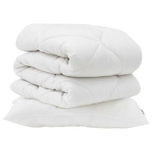 vidaXL Kołdra z poduszką 2 pcs Biały Mikrofibra