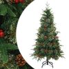 vidaXL Sztuczna choinka z zawiasami Zielony 150 cm PVC, PE i Stal