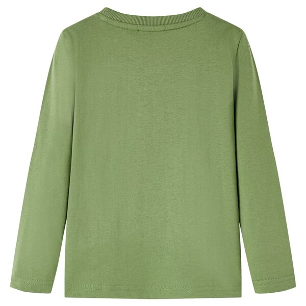 Koszulka dziecięca z długimi rękawami, khaki, 92