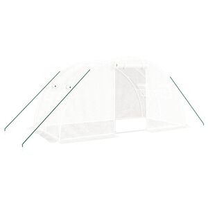 vidaXL Szklarnia ze stalową ramą, biała, 8 m&sup2;, 4x2x2 m