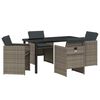 vidaXL Zestaw do jadalni w ogrodzie 5 pcs Szary polirattan