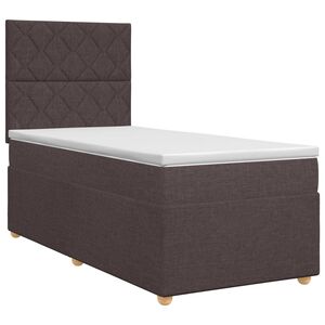 vidaXL Ł&oacute;żko kontynentalne z materacem Ciemny brąz 80 x 200 cm tkanina