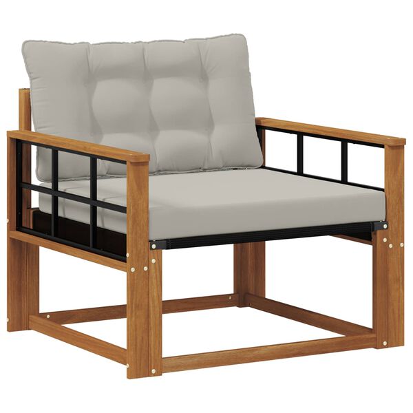 vidaXL Zestaw sof na zewnątrz Drewno akacji i tekstylen Naturalny