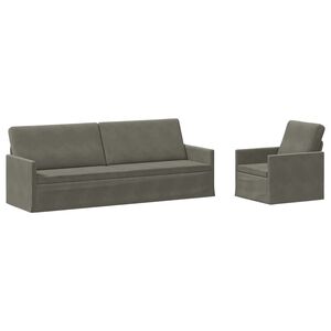 vidaXL Zestaw Sof 2 pcs jasnoszary Tkanina sztruksowa