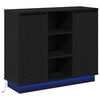 vidaXL Komoda LED Czarny Dąb 90 x 32 x 75 cm Drewno inżynieryjne