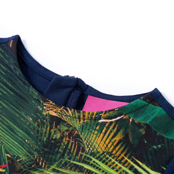 Sukienka dziecięca z długimi rękawami, granatowa, 116