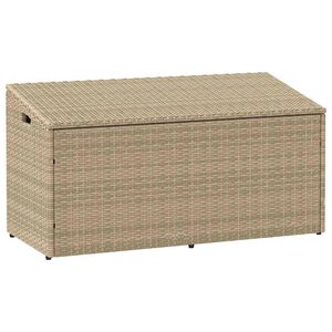 vidaXL Skrzynia ogrodowa beżowa 110x50x58 cm polirattan