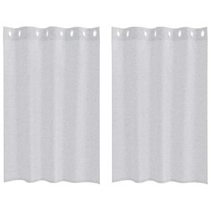 vidaXL Firany Voile 2 szt. Jasnoszary 140 x 140 cm Poliester