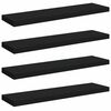 vidaXL P&oacute;łki ścienne, 4 szt., czarne, 90x23,5x3,8 cm, MDF