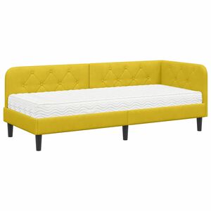 vidaXL Rama ł&oacute;żka narożnego Ż&oacute;łty 80 x 200 cm Aksamit