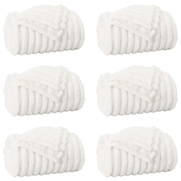 vidaXL Koce narzutowe 6 pcs Biały 200 x 150 cm Polar