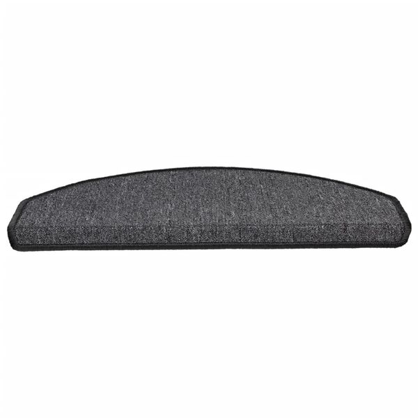 vidaXL Maty na schody 15 szt. 65x24x4 cm Antracytowe p&oacute;łokrągłe duże