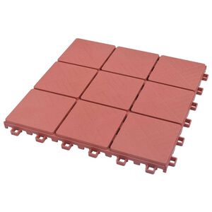 vidaXL Płytka Tarasowa 10 szt. czerwony 30,5 x 30,5 x 2,2 cm