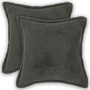 vidaXL Poszewka na poduszkę 2 pcs HOUTEN ciemnoszary 30 x 30 cm Boucl&eacute;