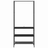 vidaXL Wieszak na Ubrania z półką Czarny Dąb 77 x 30 x 171 cm