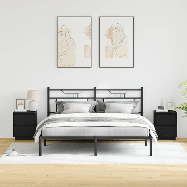 vidaXL Szafka Nocna z szufladą 2 pcs Czarny Dąb 39 x 34,5 x 50 cm