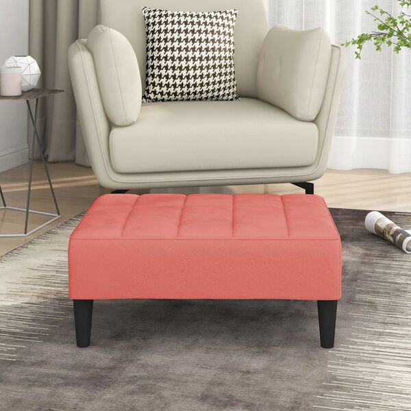 vidaXL Podn&oacute;żek, r&oacute;żowy, 78x56x32 cm, tapicerowany aksamitem