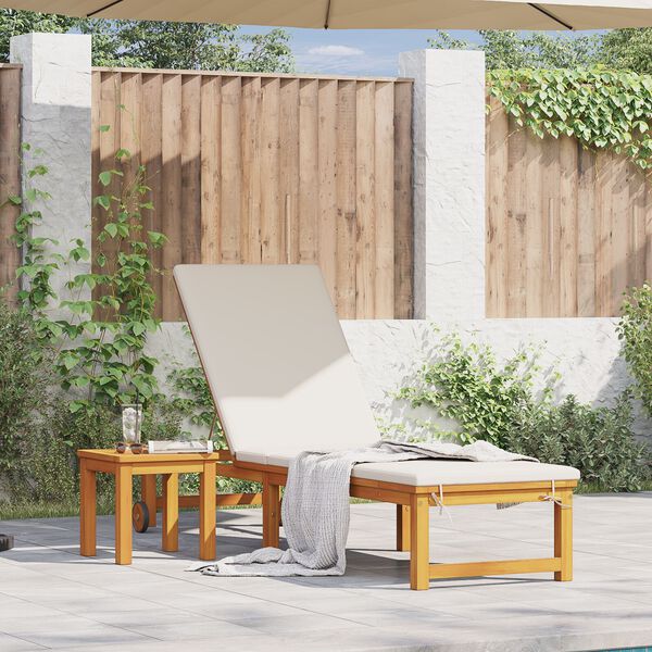 vidaXL Leżak Brązowy 202 x 53 x 89 cm Lite Drewno Akacji