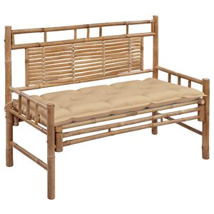 vidaXL Ławka ogrodowa z poduszką, 120 cm, bambusowa