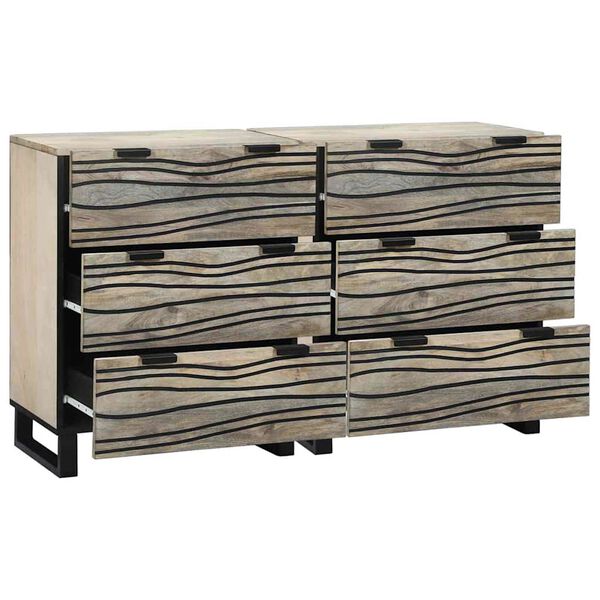 vidaXL Zestaw Komód 2 pcs Biały 60 x 33,5 x 75 cm Drewno z mango