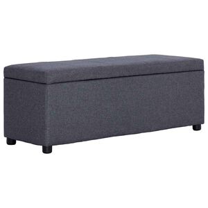 vidaXL Ławka ze schowkiem, 116 cm, ciemnoszara, poliester