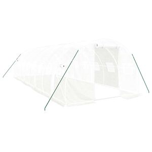 vidaXL Szklarnia ze stalową ramą, biała, 24 m&sup2;, 8x3x2 m
