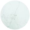 vidaXL Blat do stołu, biały, &Oslash;30x0,8 cm, szkło ze wzorem marmuru