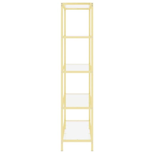 vidaXL P&oacute;łka, złota/przezroczysta, szkło hartowane