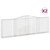 vidaXL Kosze gabionowe, 2 szt, 400x30x120/140 cm, galwanizowane żelazo