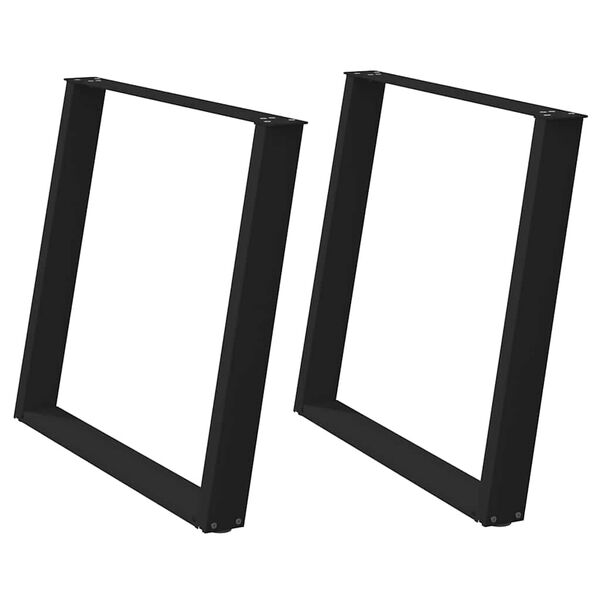 vidaXL Nogi do stołu jadalnego w kształcie litery U 2 szt. Czarne 100x(72-73) cm Stal