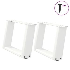 vidaXL Nogi do stolika kawowego w kształcie litery U 2 szt. Białe 40x(30-31) cm Stal