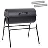 vidaXL Grill na świeżym powietrzu 3 pcs 80 x 73 x 90 cm Czarny Metal
