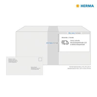 HERMA Samoprzylepne etykiety adresowe, 99,1x67,7 mm, 100 arkuszy A4