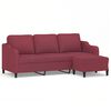 vidaXL 3-osobowa sofa z podn&oacute;żkiem winna czerwień 180 cm, tkaniną
