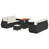 vidaXL Zestaw Sof na Ogr&oacute;d 9 pcs Czarny i kremowy polirattan
