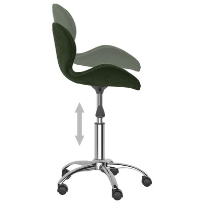 vidaXL Obrotowe krzesło stołowe, ciemnozielone, obite aksamitem
