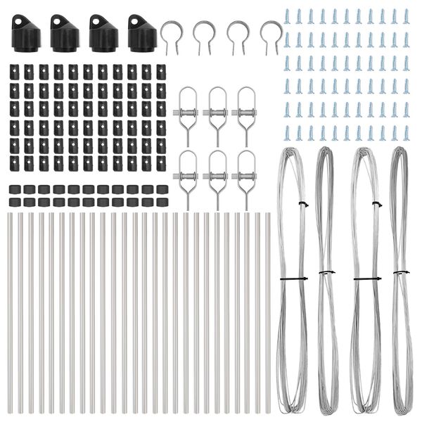 vidaXL Słupki Ogrodzeniowe 26 szt. Ø32 mm, 80 cm, ocynkowana stal