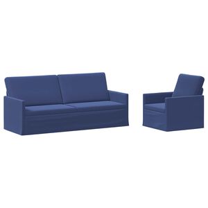 vidaXL Zestaw Sof 2 pcs Niebieski policyjny Welur
