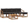 vidaXL Zestaw sof na zewnątrz z poduszką 6 pcs Naturalny i czarny